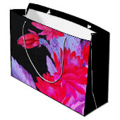 紙抱き枕ブラック日本の花 ラージペーパーバッグ (裏面アングル)