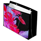 紙抱き枕ブラック日本の花 ラージペーパーバッグ (正面アングル)