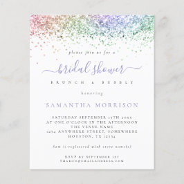 紙数々のカラーグリッターブライダルシャワー招待 チラシ