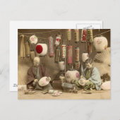 紙日本のランタンメーカー、ヴィンテージ写真 ポストカード (正面/裏面)