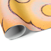 紙日本の雲の模様をオレンジで包む ラッピングペーパー (ロールコーナー)