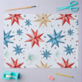 紙星と雪の結晶クリスマス 薄葉紙 (クラフト)