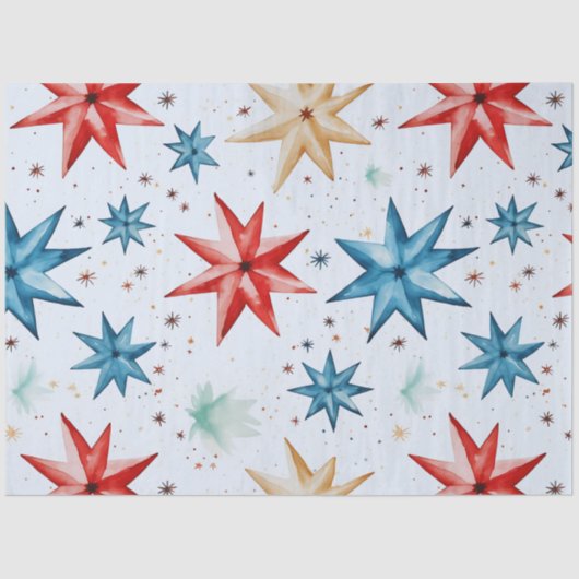 紙星と雪の結晶クリスマス 薄葉紙 (正面)