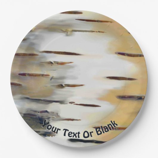 紙樺の木の木の樹皮のイメージ ペーパープレート (正面)