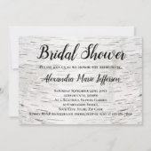 紙樺の木ツリーバーク素朴ウッドブライダルシャワー 招待状 (正面)