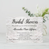 紙樺の木ツリーバーク素朴ウッドブライダルシャワー 招待状 (スタンド正面)