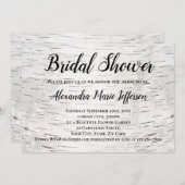 紙樺の木ツリーバーク素朴ウッドブライダルシャワー 招待状 (正面/裏面)