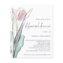 紙水彩チューリップ結婚のリハーサルディナー