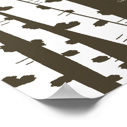 紙白樺の木の結婚木の座席表 ポスター (角)