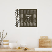 紙白樺の木の結婚木の座席表 ポスター (キッチン)