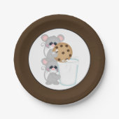 紙皿がクッキーによっておよびミルクのネズミはパーティを楽しみます ペーパープレート (正面)