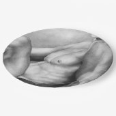 紙皿のための彼 - 美術ヌード・男性・ドローイング ペーパープレート (アングル)