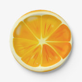 紙皿のオレンジ柑橘類の切れ ペーパープレート (正面)