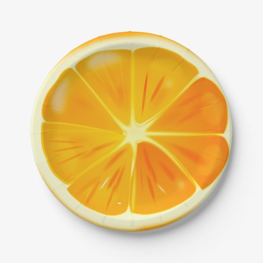 紙皿のオレンジ柑橘類の切れ ペーパープレート (正面)