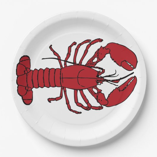 紙皿のレトロのロブスター ペーパープレート (正面)