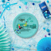 紙皿のレトロの女の子の夜 ペーパープレート (パーティー)