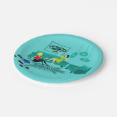 紙皿のレトロの女の子の夜 ペーパープレート (アングル)