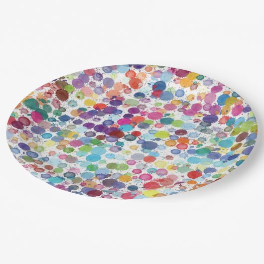 紙皿のレトロの芸術のペンキの虹 ペーパープレート (アングル)