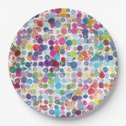 紙皿のレトロの芸術のペンキの虹 ペーパープレート (正面)
