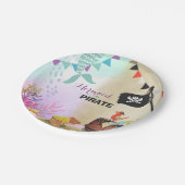 紙皿の女の子の男の子が海賊によっておよび人魚はパーティを楽しみます ペーパープレート (アングル)