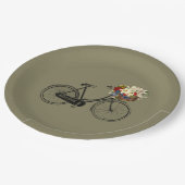 紙皿の   自転車のバイクの暗灰色 ペーパープレート (アングル)