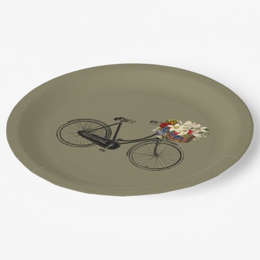 紙皿の 自転車のバイクの暗灰色 ペーパープレート (アングル)