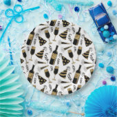 紙皿大晦日のパーティーの飲み物パターン ペーパープレート (パーティー)