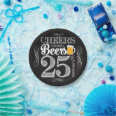 紙皿25年のへの応援そしてビール7つ ペーパープレート (パーティー)