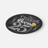 紙皿25年のへの応援そしてビール7つ ペーパープレート (アングル)