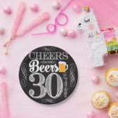 紙皿30年のへの応援そしてビール7つ ペーパープレート (パーティー)