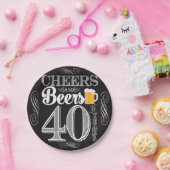 紙皿40年のへの応援そしてビール7つ ペーパープレート (パーティー)