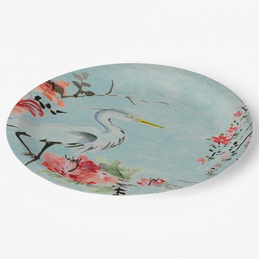 紙皿   アジアクレーン花の水 (アングル)