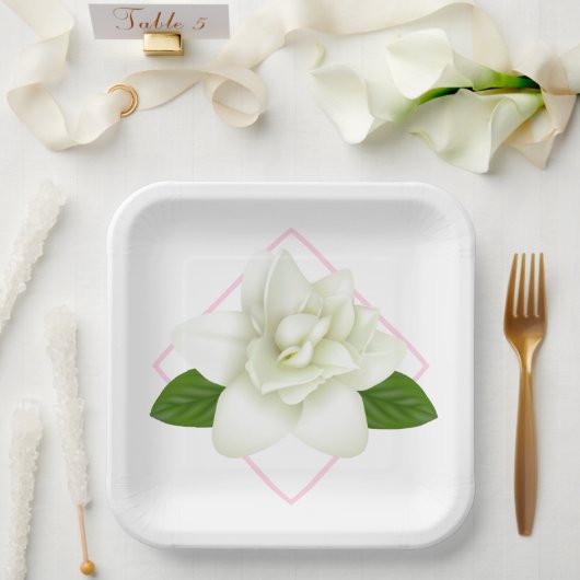紙皿-ガーデニア ペーパープレート (ウェディング)