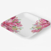 紙皿-ピンクのユリ ペーパープレート (傾斜あり)