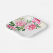 紙皿-ピンクの芍薬の紙皿 ペーパープレート (傾斜あり)