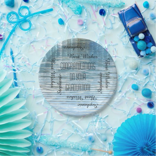 紙皿、名前を繰り返している卒業パーティー ペーパープレート (パーティー)