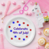 紙祝プレート- 7月4日 ペーパープレート (パーティー)