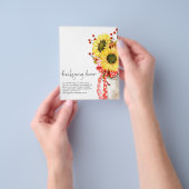 紙素朴ひまわり感謝祭招待状 チラシ (手)