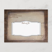 紙素朴ヴィンテージの国のハート日付の保存 案内ポストカード (裏面)