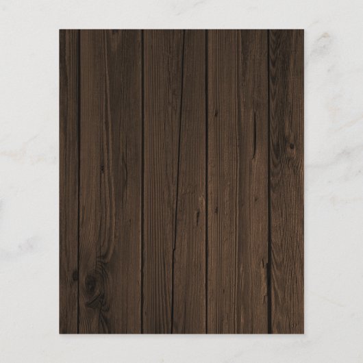 紙素朴木材の緑の結婚式の日付を保存 チラシ (裏面)