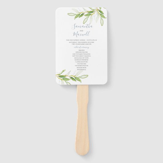 紙結婚のファンウォーター色の緑 ハンドファン (正面)