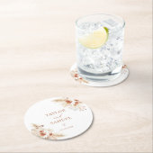 紙結婚コースター | Boho Pampas Grass Decor ラウンドペーパーコースター (インサイチュ)