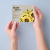 紙結婚式招待状 |ひまわり素朴の輪 チラシ (手)