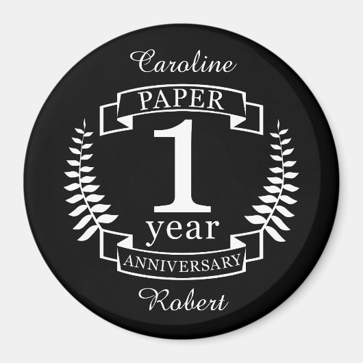 紙結婚1周年1年 マグネット (正面)