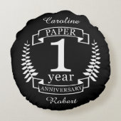 紙結婚1周年1年 ラウンドクッション (裏面)