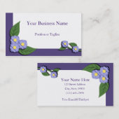 紙継ぎ合わせられたすみれ色の花の名刺 名刺 (正面/裏面)