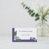 紙継ぎ合わせられたすみれ色の花の名刺 名刺 (スタンド正面)