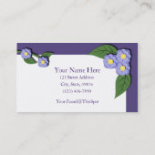 紙継ぎ合わせられたすみれ色の花の名刺 名刺 (裏面)