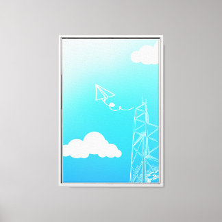 紙航空機 キャンバスプリント