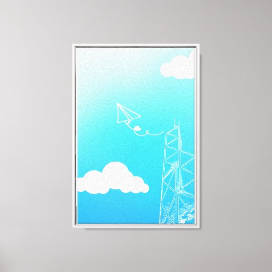 紙航空機 キャンバスプリント (正面)